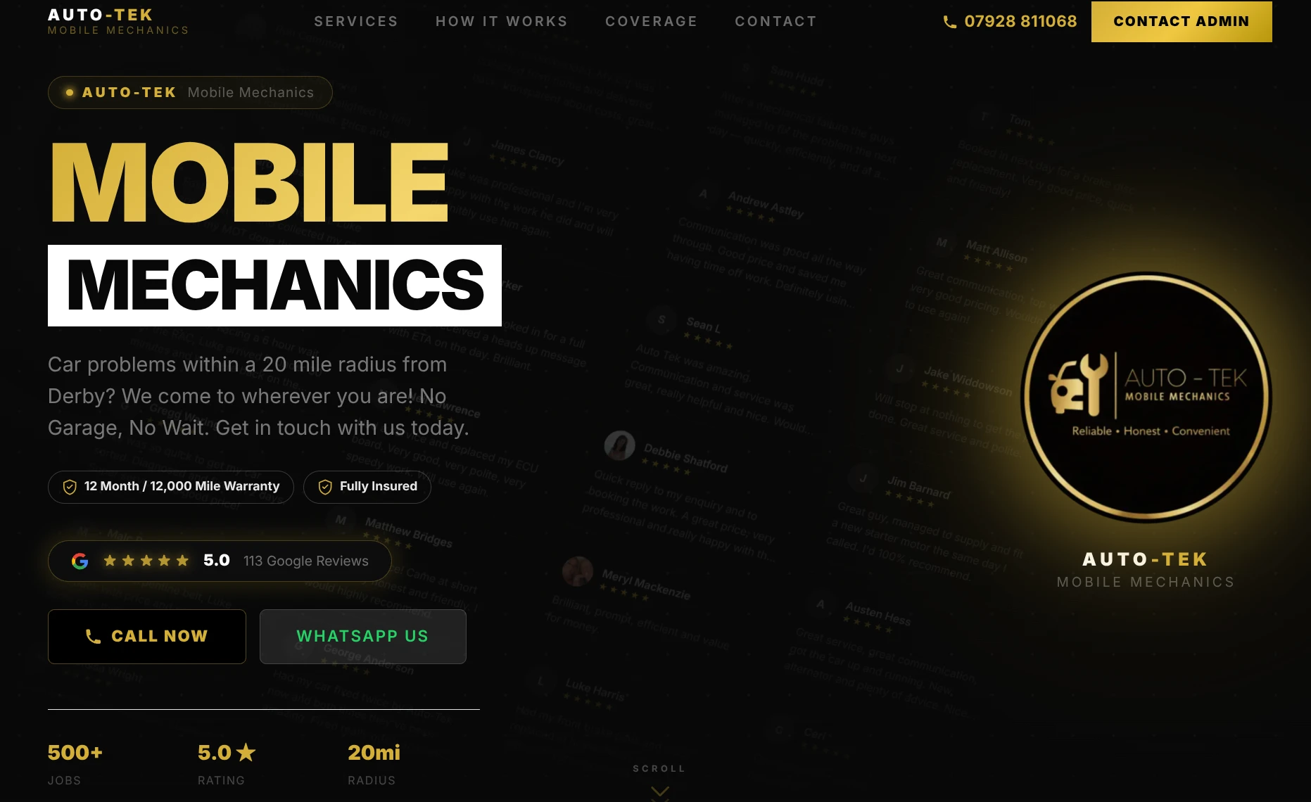 Auto-Tek website after HBS rebuild